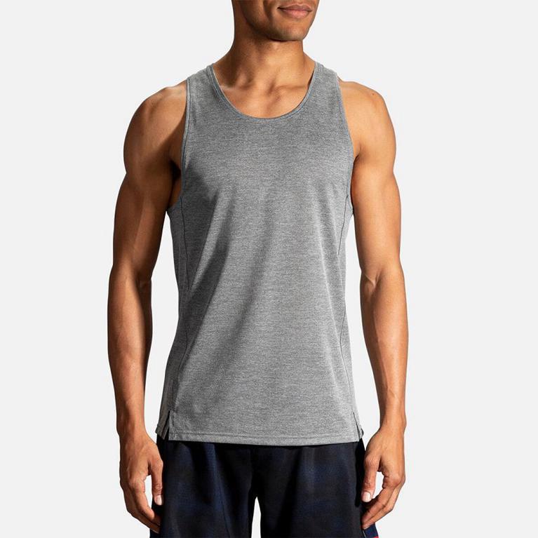 Brooks Ghos Running Tank Top - Men's - Grey (85246-CTWR)